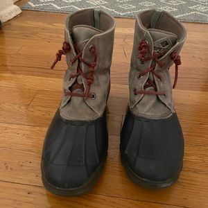 Sherry's Snow Duck Boot - Grey & Navy - US W 8.5